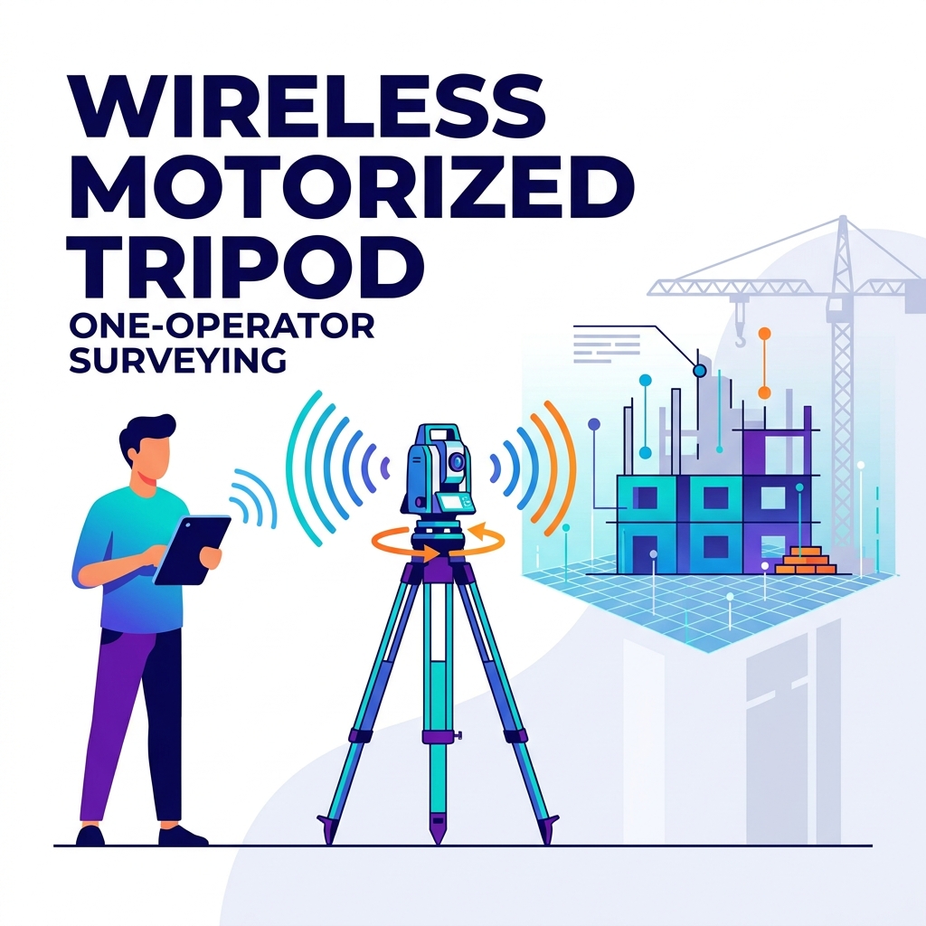 Kann ein Bediener Vermessungsaufgaben mit einem drahtlosen motorisierten Stativ erledigen?